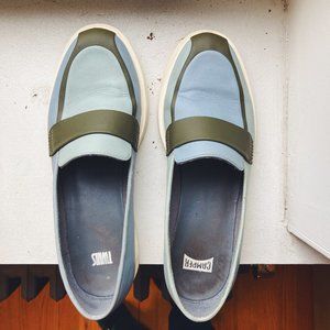 CAMPER Twins Loafer Shoes EU 37 (US 7) - Blue Green - Rubberized Leather